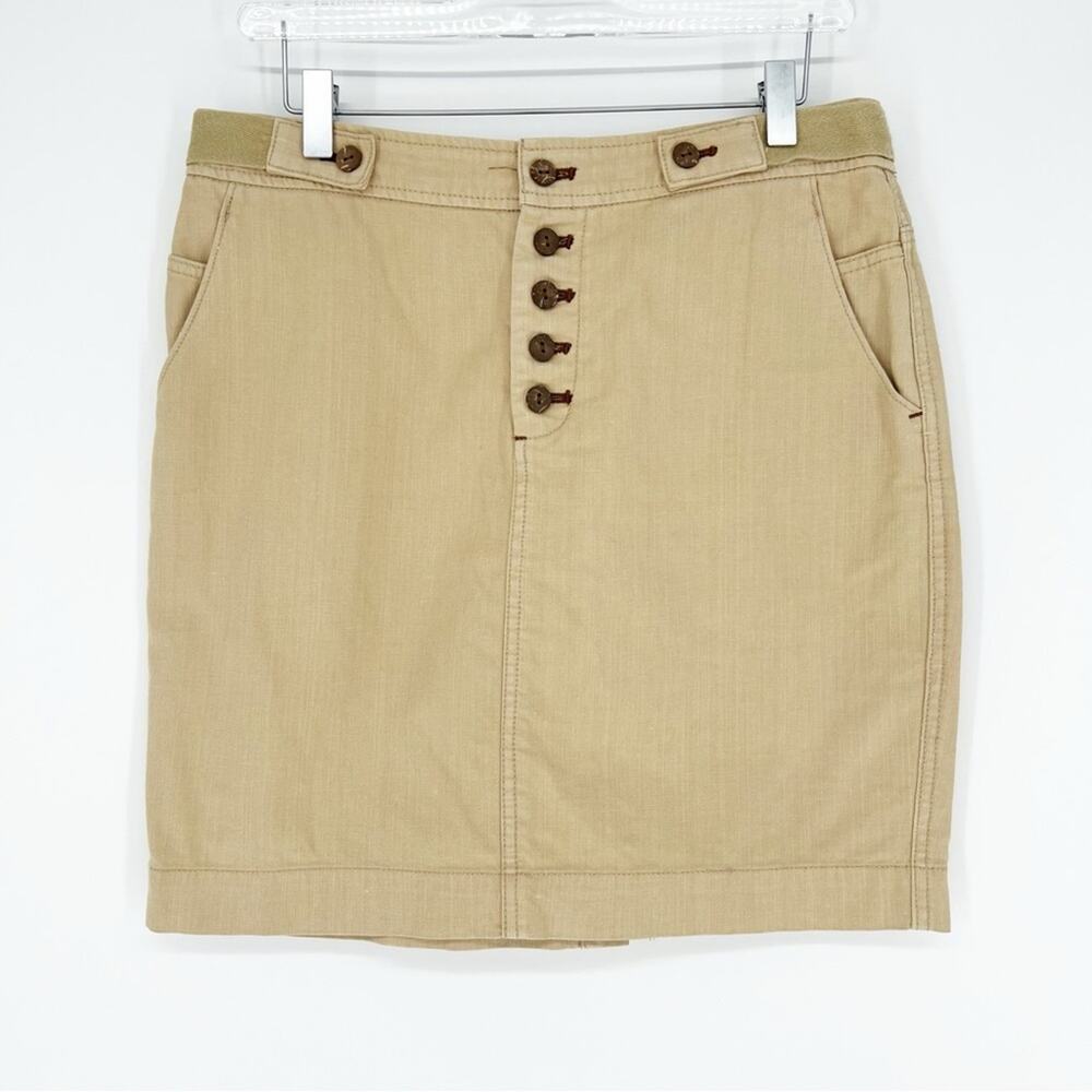 Anthropologie Daughters of the Liberation Linen Blend‎ Mini Skirt 6 Tan